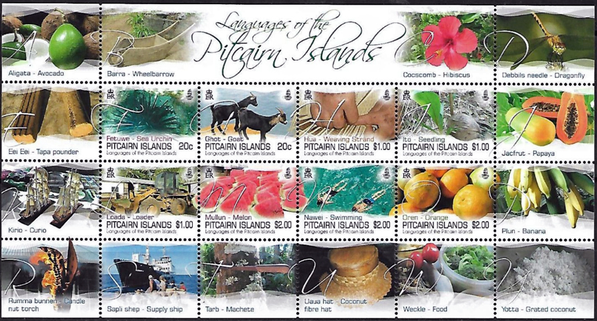Languages of Pitcairn Islands Sheet