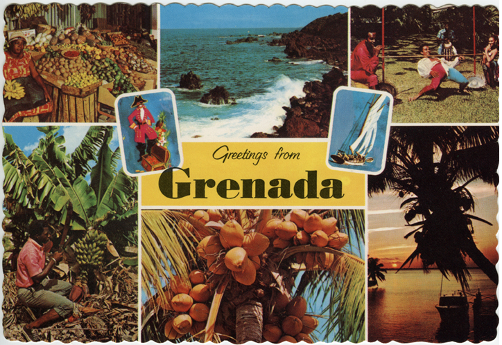 Grenada Post Card with Bananas