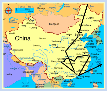Map of China Odyssey