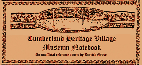 Cumberland Heritage Village Museum Notebook