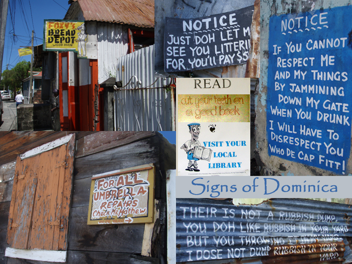 Signs in Dominica