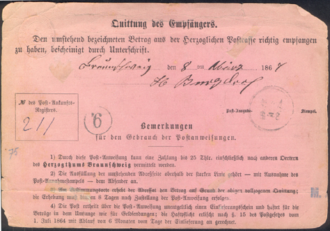 Reverse of Money Order