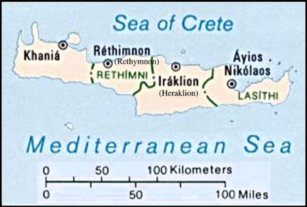 Map of Crete