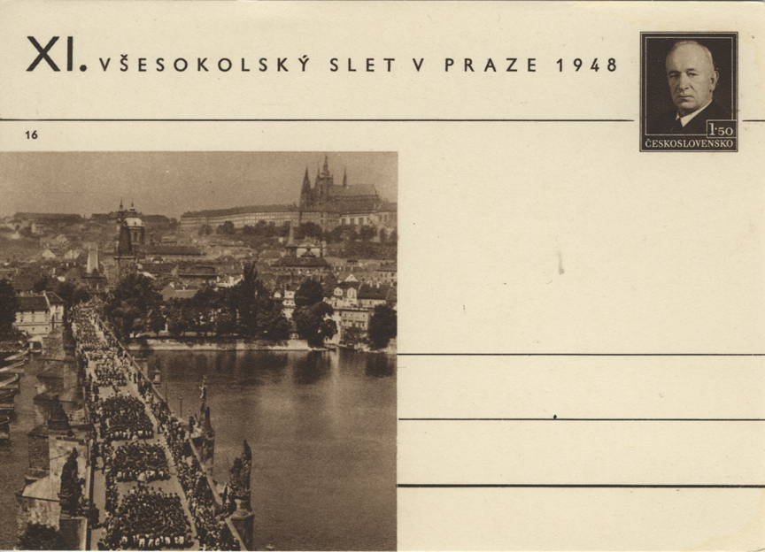 Pre-stamped Postcard for the XI Sokol Festival, Prague