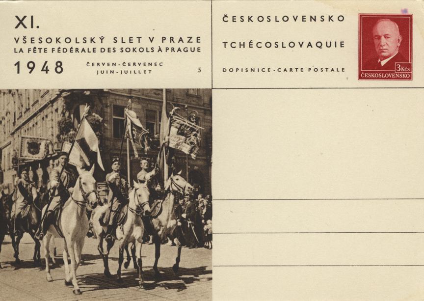 Pre-stamped Postcard for the XI Sokol Festival, Prague