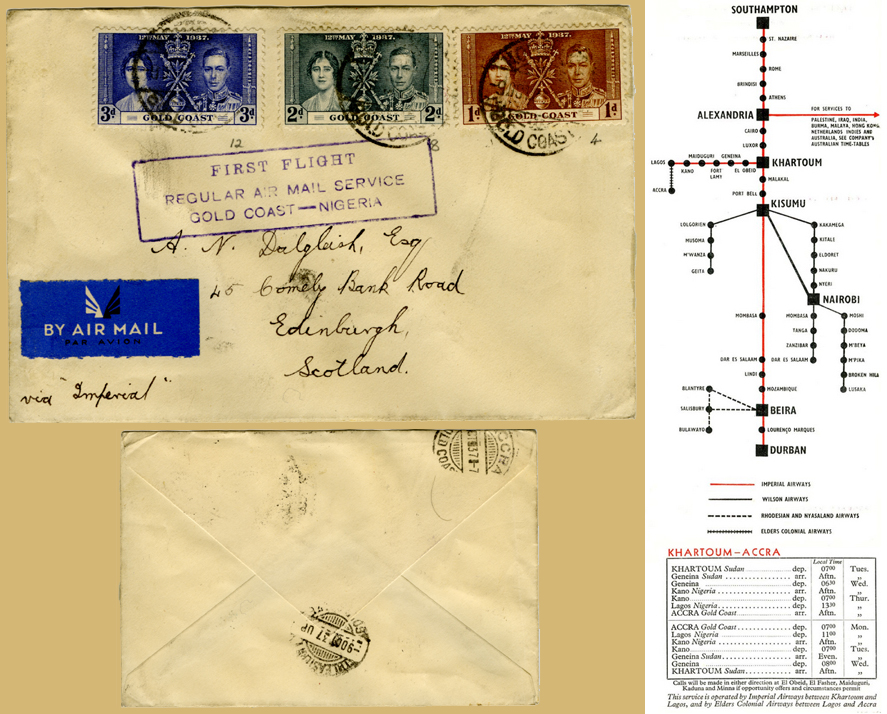 First Flight Cover Air Service Gold Coast and Nigeria