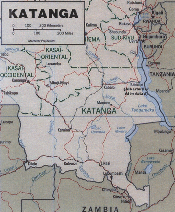 Map of Katanga