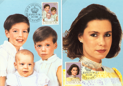 Maximum Cards Depicting Prince Henri's Wife and Children