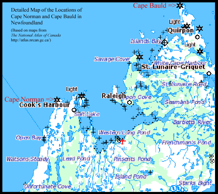 Map of Northeastern Coast of Newfoundland