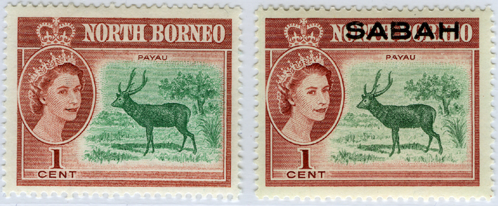 SABAH overprint on North Borneo Definitive