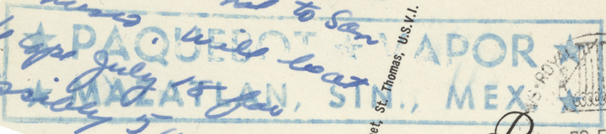 Mazatlan Mexico Paquebot Cancellation