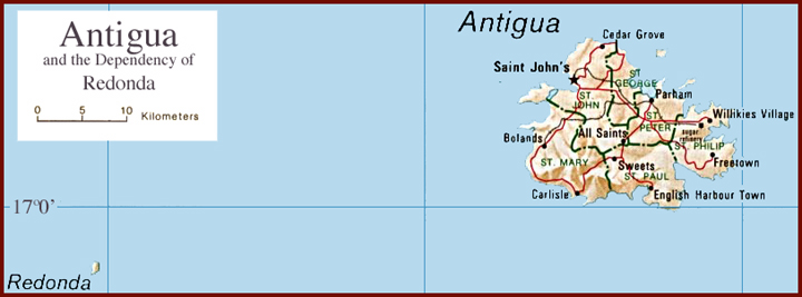 Map Showing Redonda