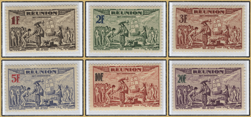 Stamp Set for 300th Anniversary of French Settlement in Runion