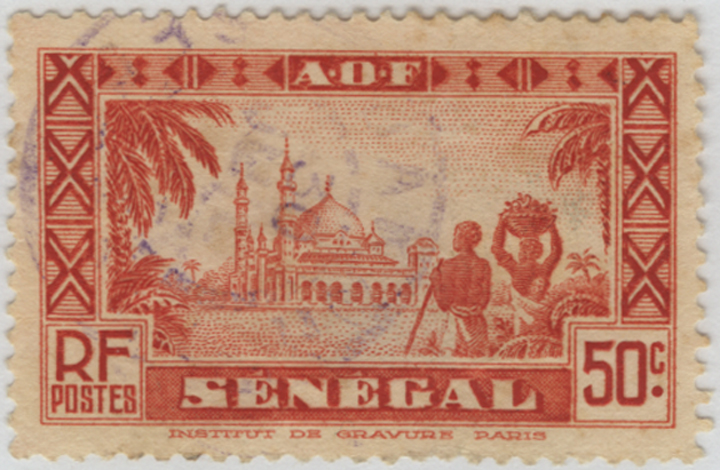 Mosque of Diourbel on Definitive Issue of 1935-1940