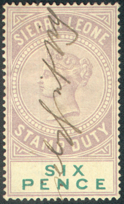 6 Pence Stamp Duty Issue of 1886