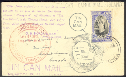 1939 Tin Can Mail Cover