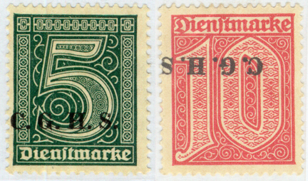 Inverted Overprint on Issue of 1920-1921