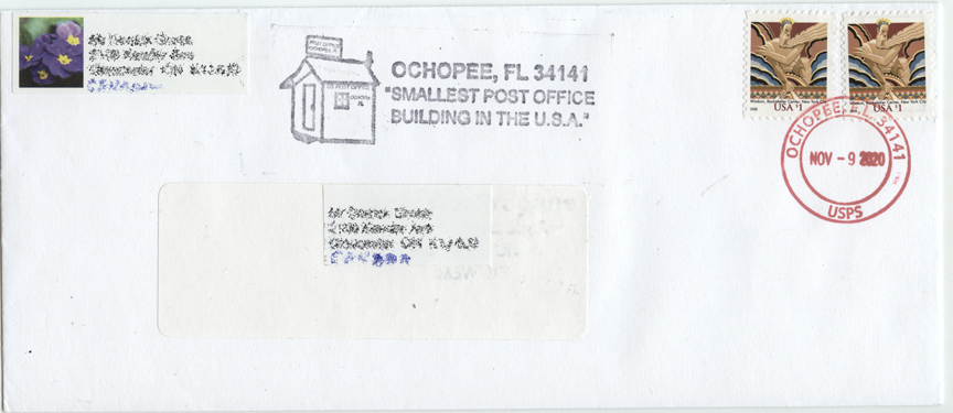 Cover Postmarked Smallest Post Office Building in the U.S.A.