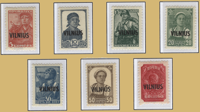 VILNIUS Overprint on Russian Definitives