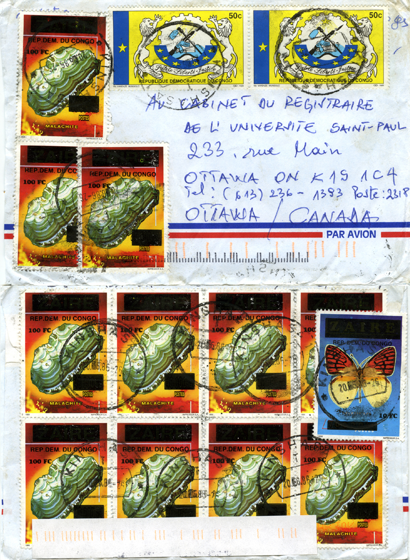 Democratic Republic Overprint on Zaire Definitive